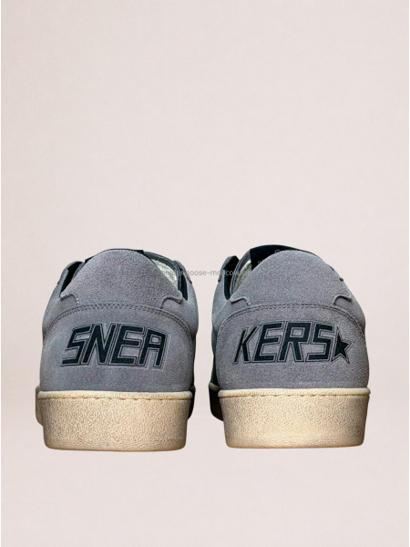 Golden Goose Mens Ball Star in Gray Suede With Gray Star