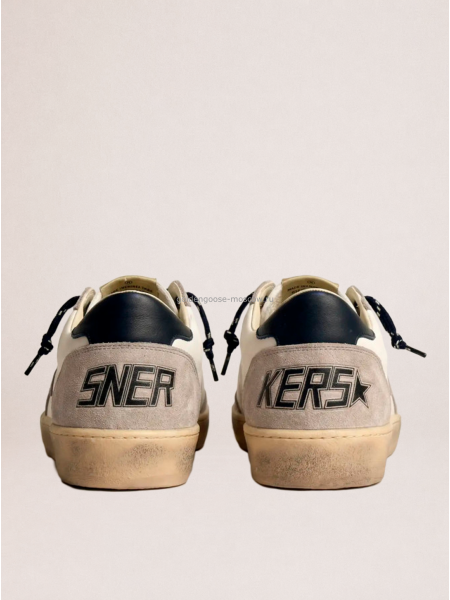 Golden Goose Mens Ball Star in Grey Suede With Grey Star Golden Goose Mens Ball Star in Grey Suede With Grey Star