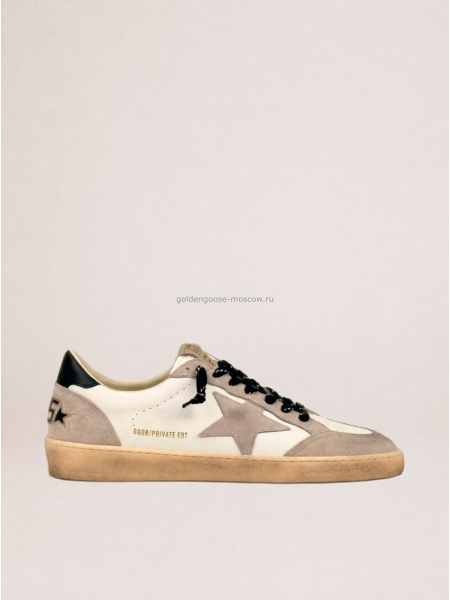 Golden Goose Mens Ball Star in Grey Suede With Grey Star