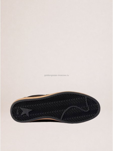 Golden Goose Mens Ball Star in Black Fabric With Black Star Golden Goose Mens Ball Star in Black Fabric With Black Star