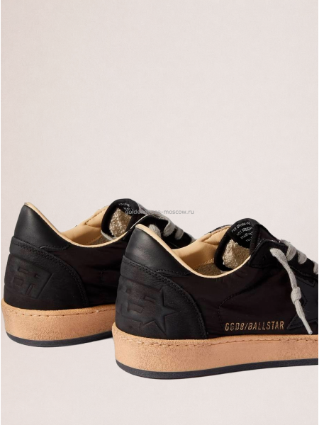 Golden Goose Mens Ball Star in Black Fabric With Black Star Golden Goose Mens Ball Star in Black Fabric With Black Star