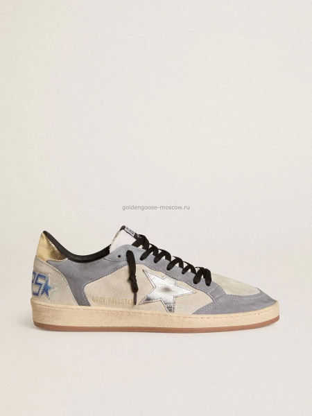 Golden Goose Ball Star in Purple Suede With Silver Star