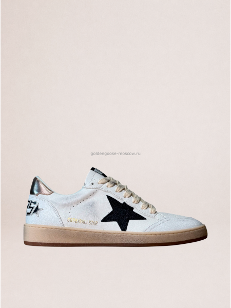 Golden Goose Ball Star in Black Suede With Black Star and Gold Heel Tab