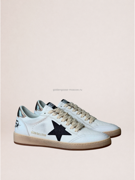 Golden Goose Ball Star in Black Suede With Black Star and Gold Heel Tab