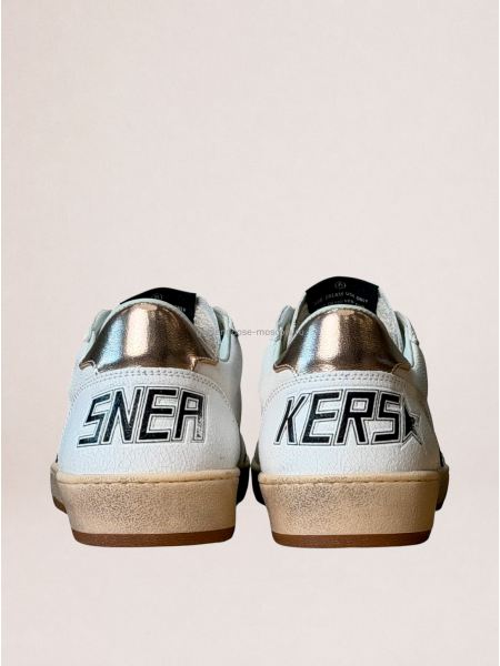 Golden Goose Ball Star in Black Suede With Black Star and Gold Heel Tab