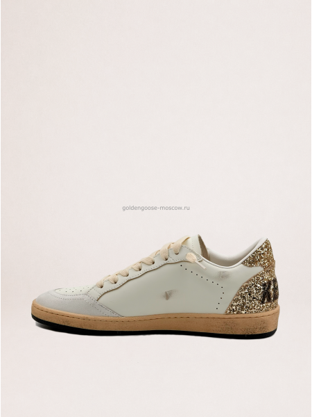 Golden Goose Wmns Ball Star White Silver Metallic Gold Glitter Golden Goose Wmns Ball Star White Silver Metallic Gold Glitter