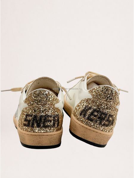 Golden Goose Wmns Ball Star White Silver Metallic Gold Glitter Golden Goose Wmns Ball Star White Silver Metallic Gold Glitter