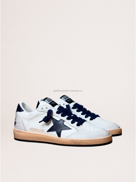Golden Goose Mens Ball Star Blue Leather Star