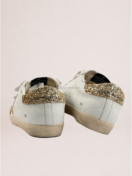 Golden Goose Old School With Gold Star in Laminated Leather