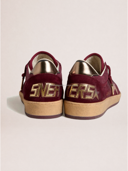 Golden Goose Wmns Ball Star Velvet Ruby Red Silver Golden Goose Wmns Ball Star Velvet Ruby Red Silver