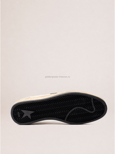 Golden Goose Ball Star in Leather with Silver Inserts and Black Leather Star