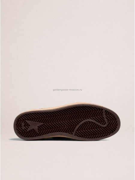 Golden Goose Ball Star in Chocolate Nubuck with Leather Star and Heel Tab