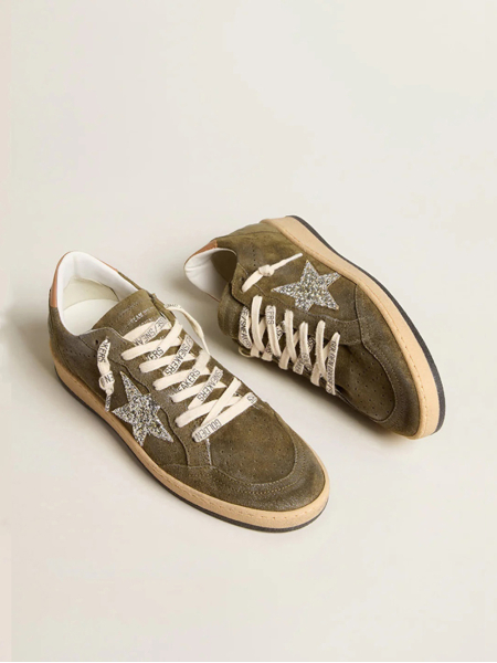 Golden Goose Ball Star Suede Khaki