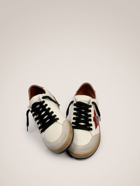 Golden Goose Men`s Ball Star Burgundy Croco Star