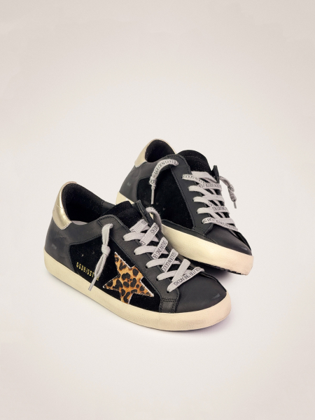 Golden Goose Super Star Black Leo Star Golden Goose Super Star Black Leo Star
