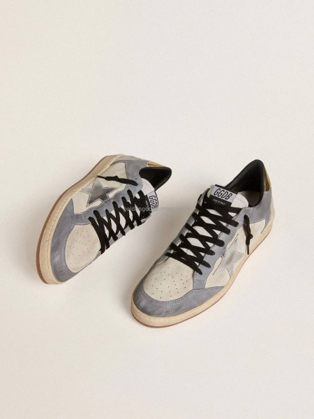 Golden Goose Ball Star in Purple Suede With Silver Star