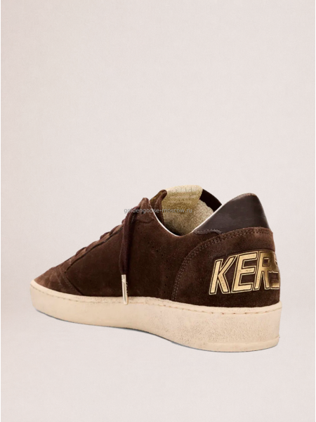 Golden Goose Ball Star in Brown Suede With White Star and Heel Tab