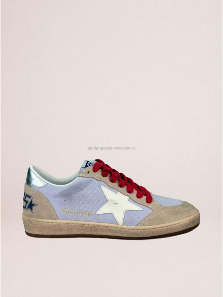 Golden Goose Ball Star Sneakers in Lilac Suede With White Star
