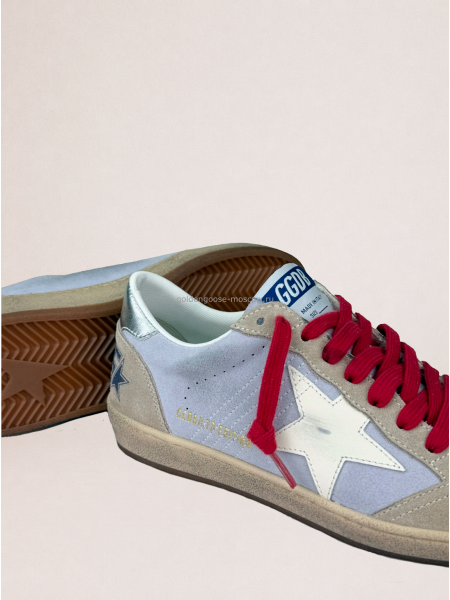 Golden Goose Ball Star Sneakers in Lilac Suede With White Star