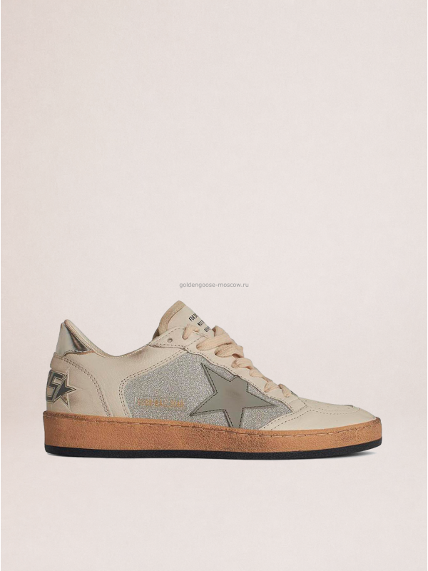 Golden Goose Ball Star in Dark Grey Glitter With Dark Grey Star Golden Goose Ball Star in Dark Grey Glitter With Dark Grey Star