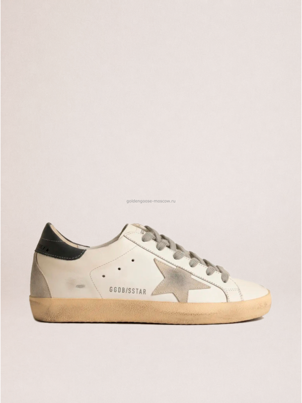 Golden Goose Mens Super-Star Sneakers in Grey Suede With Grey Heel Tab Golden Goose Mens Super-Star Sneakers in Grey Suede With Grey Heel Tab