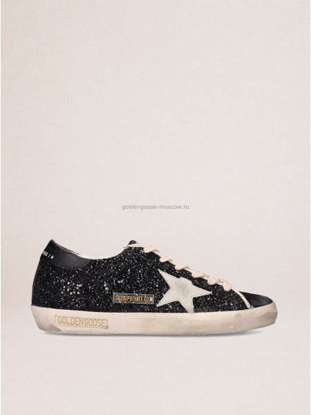 Golden Goose Super Star Glitter Black