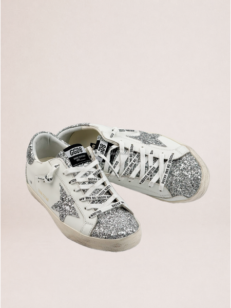 Golden Goose Super-Star Wmns White Silver Glitters