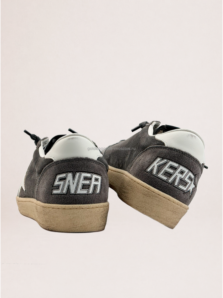 Golden Goose Mens Ball Star in Grey Suede With White Star Golden Goose Mens Ball Star in Grey Suede With White Star
