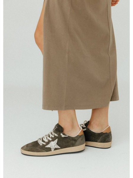 Golden Goose Ball Star Suede Khaki