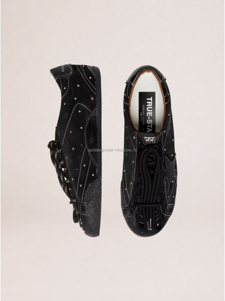 Golden Goose True-Star in Suede with Swarovski Crystal and Black Star