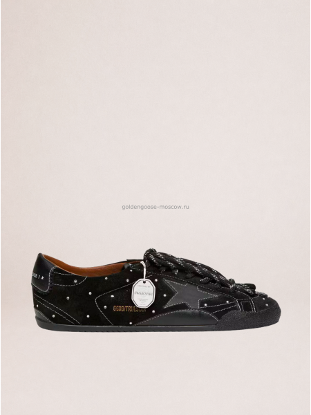 Golden Goose True-Star in Suede with Swarovski Crystal and Black Star