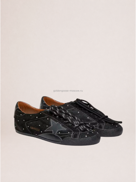 Golden Goose True-Star in Suede with Swarovski Crystal and Black Star