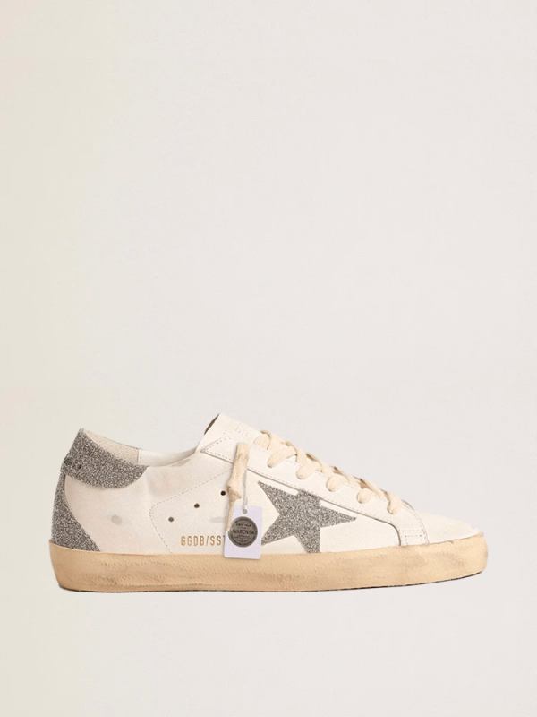 Golden Goose Super-Star With Silver Swarovski Crystal Star And Heel Tab Golden Goose Super-Star With Silver Swarovski Crystal Star And Heel Tab