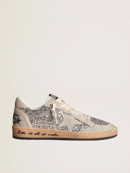 Golden Goose Super-Star White Star and Glitter Heel Tab