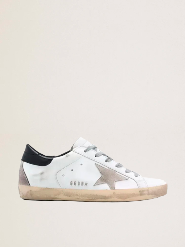 Golden Goose Super-Star Black Heel Tab And Metal Stud Lettering Golden Goose Super-Star Black Heel Tab And Metal Stud Lettering