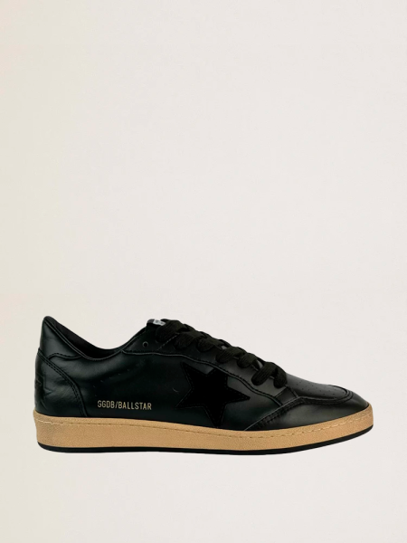 Golden Goose Men's Ball Star In Black Nappa With Suede Star And Nappa Heel Tab
