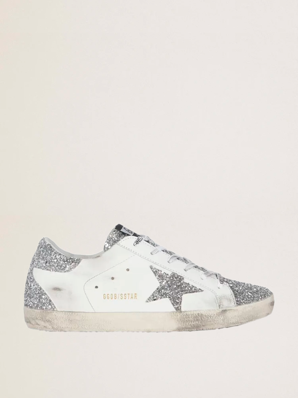 Golden Goose Super-Star Wmns White Silver Glitters Golden Goose Super-Star Wmns White Silver Glitters