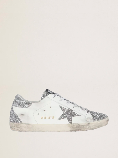 Golden Goose Super-Star Wmns White Silver Glitters