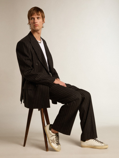 Golden Goose Men`s Super-Star Ltd With Croc-Print Star And Green Heel Tab Golden Goose Men`s Super-Star Ltd With Croc-Print Star And Green Heel Tab