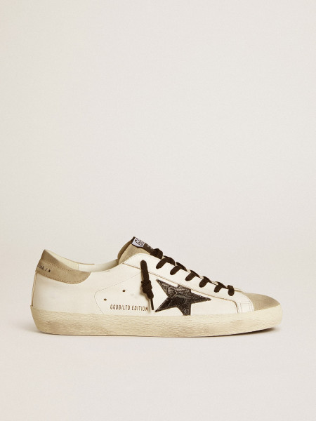 Golden Goose Men's Super-Star Ltd With Black Croc-Print Leather Star And Suede Inserts