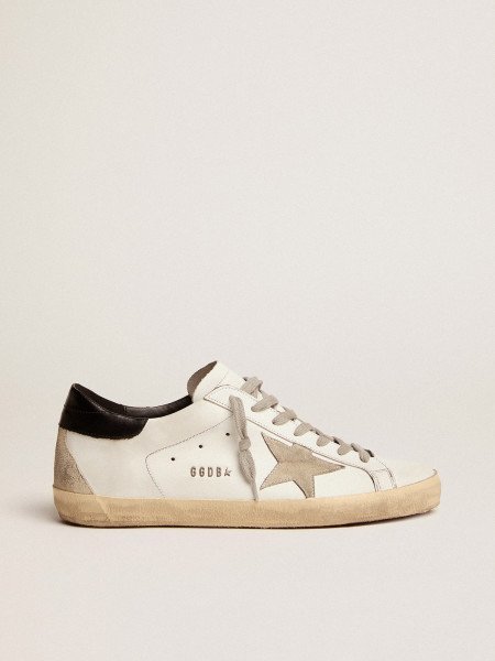 Golden Goose Men's Super-Star With Black Heel Tab And Metal Stud Lettering