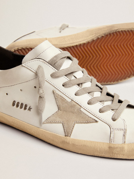 Golden Goose Men's Super-Star With Black Heel Tab And Metal Stud Lettering