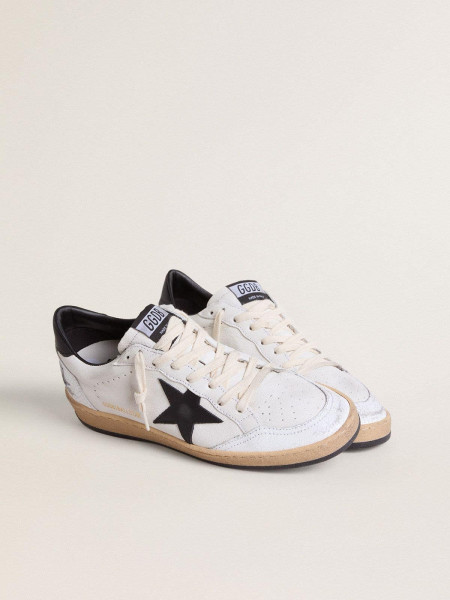 Golden Goose Men's Ball Star In White Nappa With Black Star Golden Goose Men's Ball Star In White Nappa With Black Star