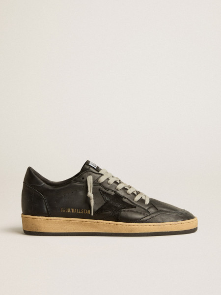 Golden Goose Men's Ball Star In Black Nappa With Suede Star And Nappa Heel Tab