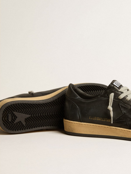 Golden Goose Men's Ball Star In Black Nappa With Suede Star And Nappa Heel Tab