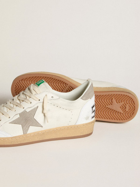 Golden Goose Men's Ball Star In Nappa Leather With Gray Nubuck Star And Heel Tab