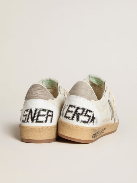 Golden Goose Men's Ball Star In Nappa Leather With Gray Nubuck Star And Heel Tab