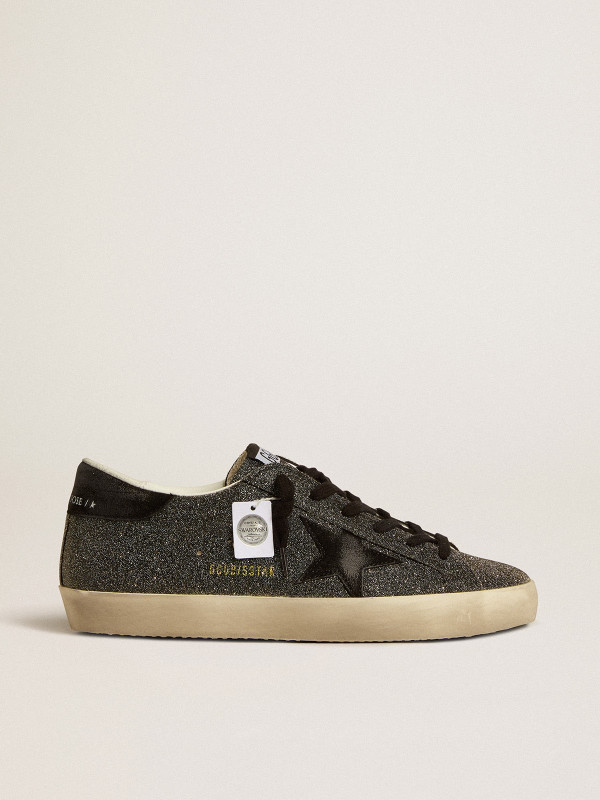 Golden Goose Super-Star In Black Swarovski Crystals With Black Suede Star Golden Goose Super-Star In Black Swarovski Crystals With Black Suede Star