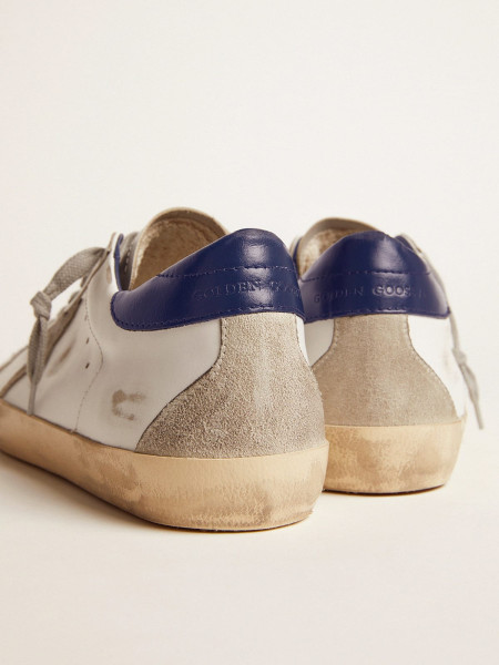 Golden Goose Super-Star With Suede Star And Blue Heel Tab Golden Goose Super-Star With Suede Star And Blue Heel Tab