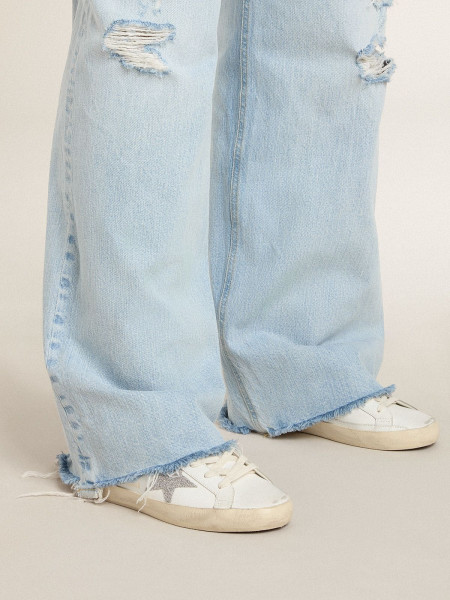 Golden Goose Super-Star With Silver Swarovski Crystal Star And Heel Tab